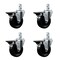 Service Caster 4'' Phenolic Wheel Swivel 3/4'' Square Stem Caster Set with Brake, 4PK SCC-SQ20S414-PHS-PLB-34-4 - alternate 1